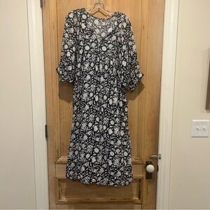 Indian Block Print Midi Dress Size Medium READ